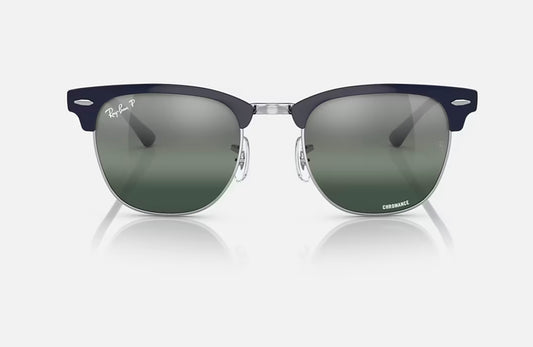 Ray Ban Clubmaster Metal Polished Silver Blue Silver/Blue Chromance Polarized 51mm