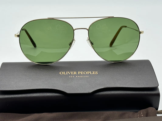 Oliver Peoples AIRDALE 58mm OV 1286S Soft Gold/Bottle Green Sunglasses