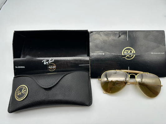 Ray Ban Bausch & Lomb Vintage 58mm RB 50 The General Outdoorsman W036 50th Anniversary Original packaging