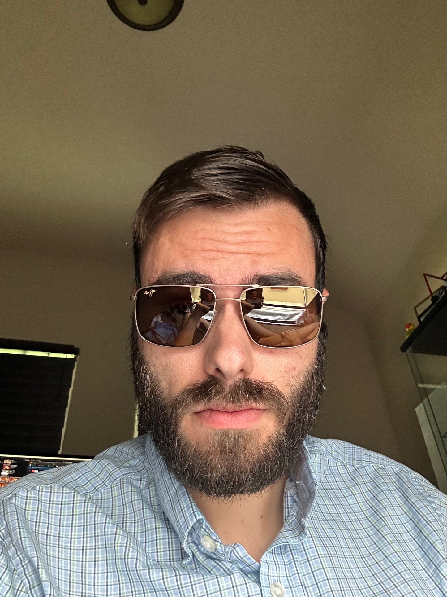 Maui Jim AEKO 55mm Aviator HCL Bronze Maui Pure Titanium NEW