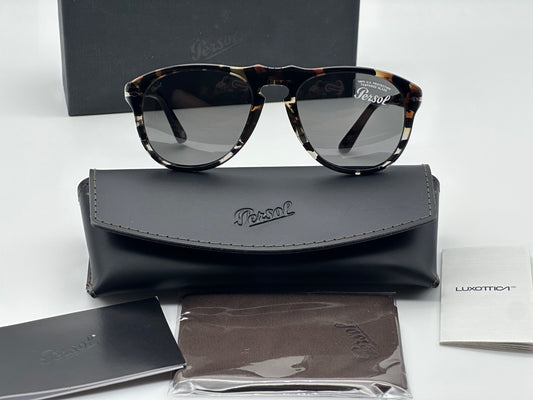 Persol PO 649 54mm Tortoise Brown/Gray Dark Gray Crystal Lenses Italy NEW