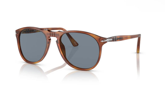 Persol PO 9649S 55mm 96/56 Tarra Di Siena Light Blue aviator Italy