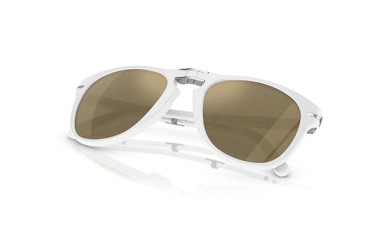 Persol 714sm 54mm Steve McQueen Le Mans Limited Edition White 24K Gold Lens NEW $587 MSRP
