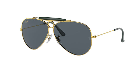 RAY-BAN SHOOTER 58mm RB3138 Gold Blue Italy NEW