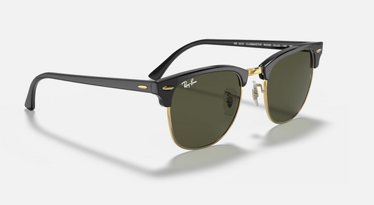 Ray-Ban Clubmaster 51mm Black / Gold G-15 W0365 RB3016 Italy New