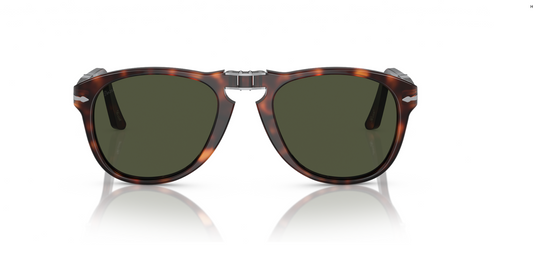 Persol 714 54mm 24/31 Havana Green Folding Sunglasses Italy NEW