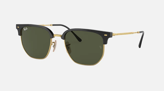 Ray Ban New Clubmaster RB 4416 601/31 51mm Black On Gold Green Classic Glass Lenses