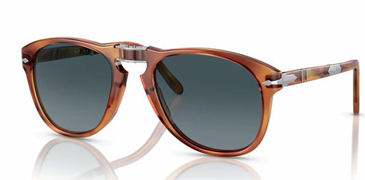 Persol 714SM 96/S3 54MM Steve McQueen Folding Ligt Havana w/Blue Polarized