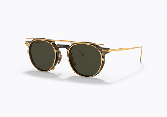 Oliver Peoples G. Ponti-1 Tortoise OV 1292T 47mm Titanium Clip MSRP $793