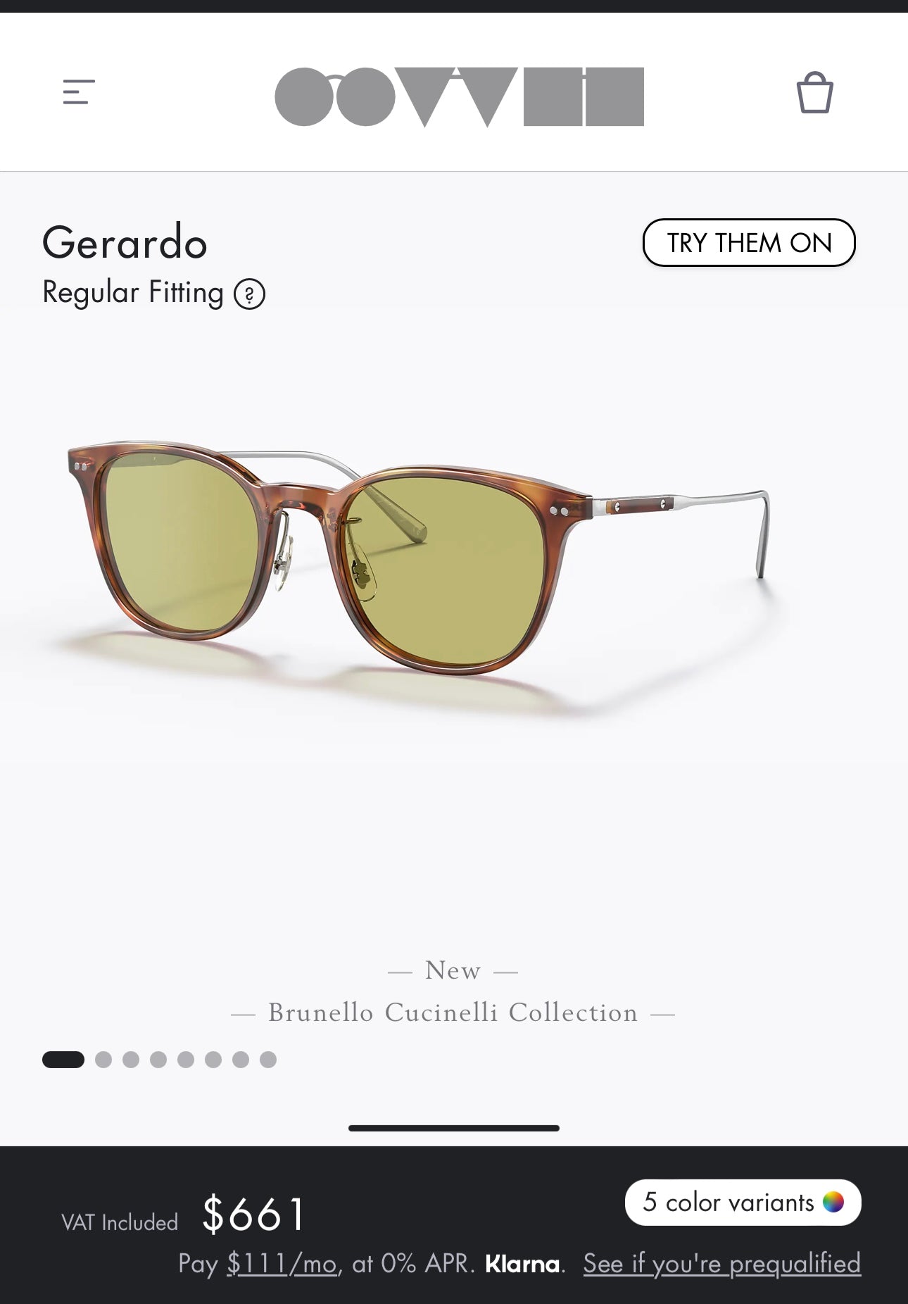 Oliver Peoples Gerardo OV5482S-14084C Vintage LBR/Brushed Silver 51mm Green Photochromic Vintage Sunglasses