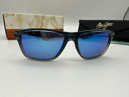 Maui Jim Onshore B798-03S Blue Black Stripe Fade / Blue Hawaii Polarized Lenses