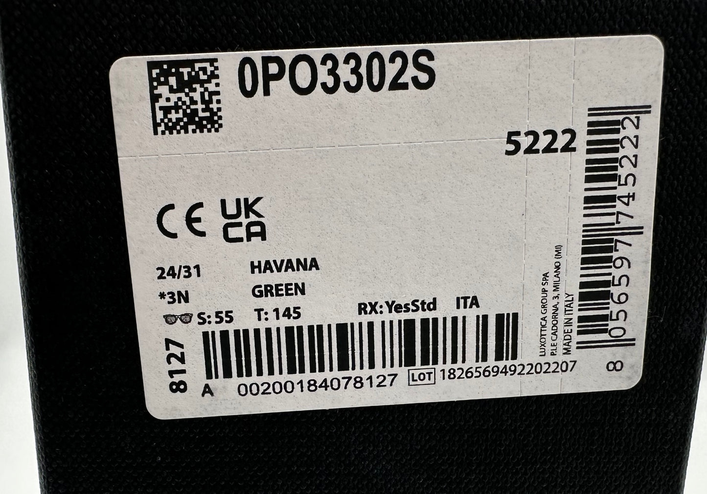 Persol PO 3302S 55mm 24/31 55-19 Havana Green Made In Italy