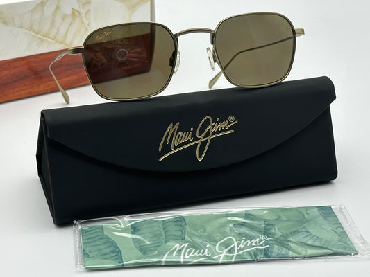 Maui Jim PUKA Gold Matte Bronze Ornate 48mm POLARIZED Bronze Sunglass H556-16 $399 MSRP