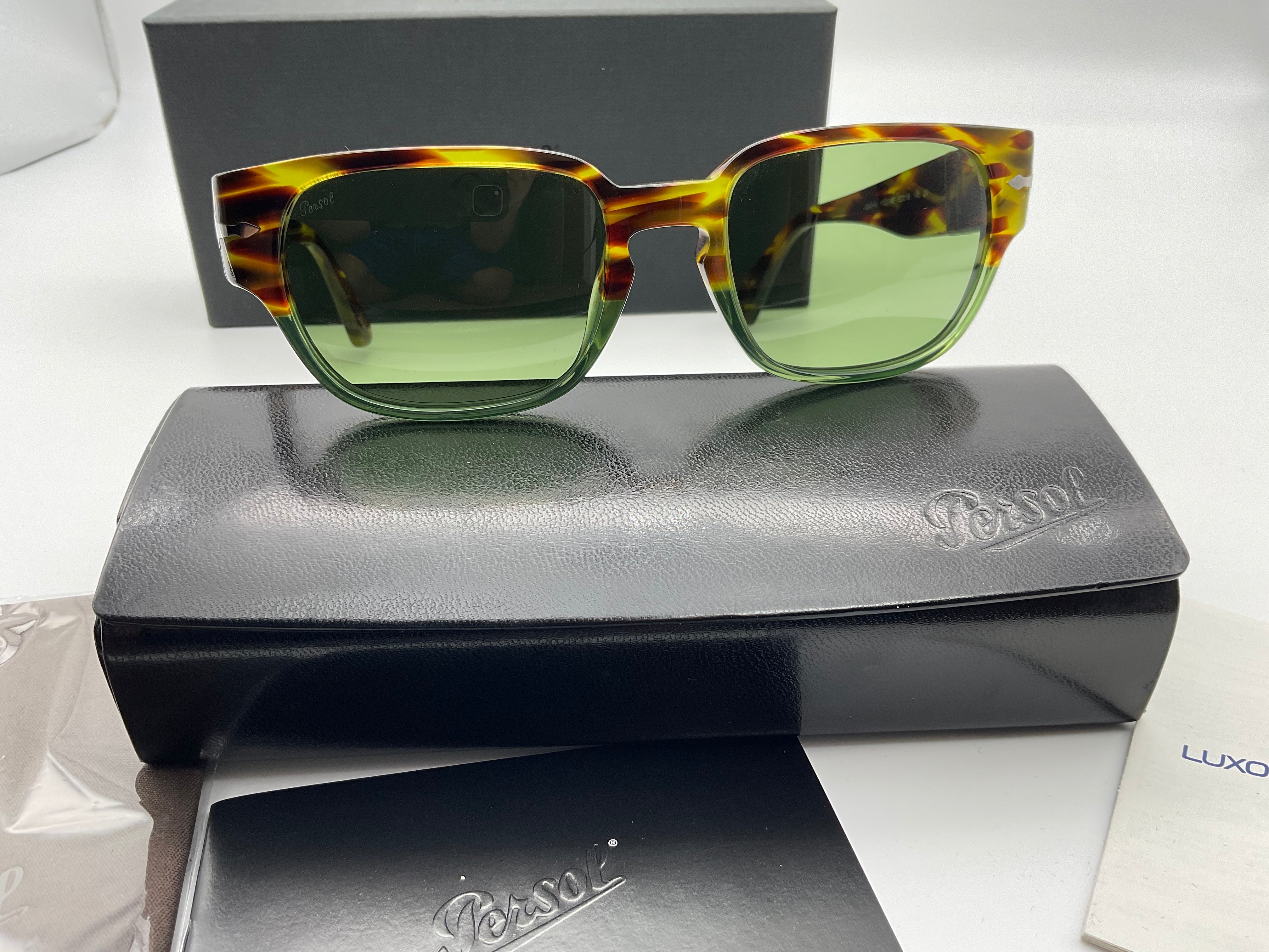 Persol PO 3245s 52Mm Sunglasses Men s Green Shade Review Store