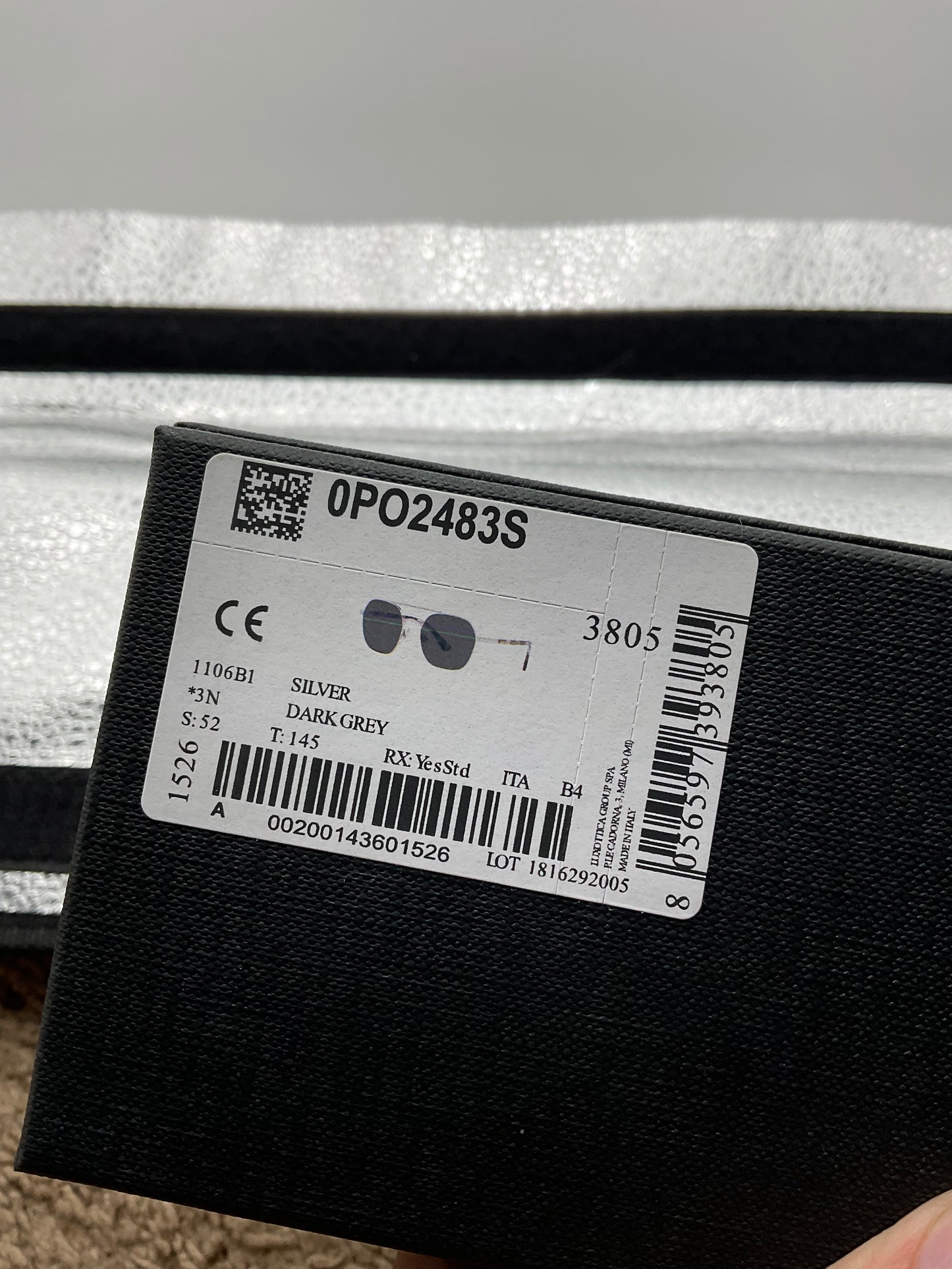 Persol PO 2483s 52mm Silver Dark Gray