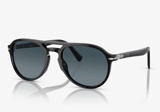 Persol PO 3235S Black Light Blue Gradient Polarized 56mm NEW