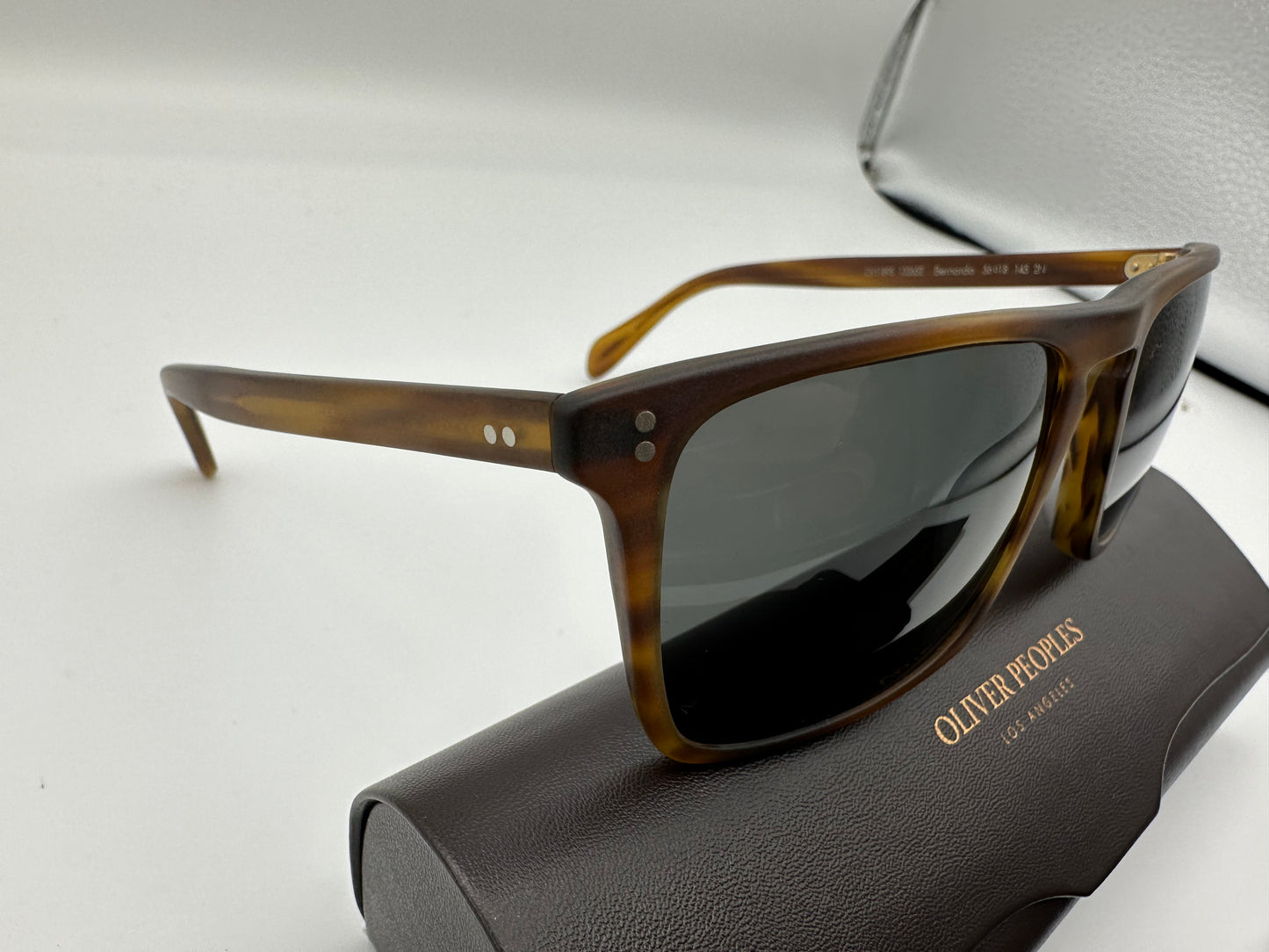 Oliver Peoples Bernardo 56mm Matte Sandalwood Green Glass Lens Italy