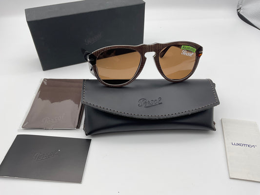 PERSOL SUNGLASSES 649 1091AN BROWN POLARIZED 52mm