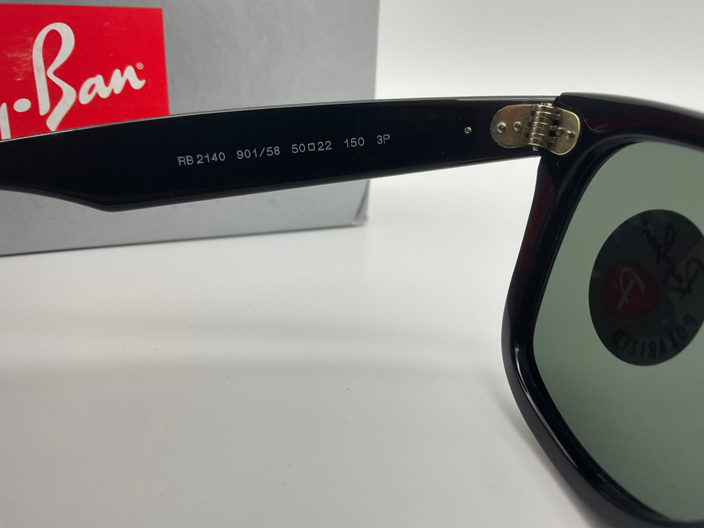 Ray Ban Original Wayfarer Classic 50mm RB 2140 901/58 Black Green Polarized hand made in Italy NEW