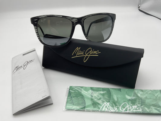 Maui Jim Tail Slide MJ 740-11MS Square Black Sunglasses Polarized Gray Lenses