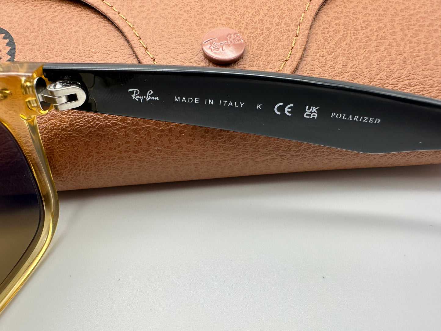 Ray Ban New Wayfarer 55mm Honey Black Brown Classic B-15 RB2132 945/57 NEW