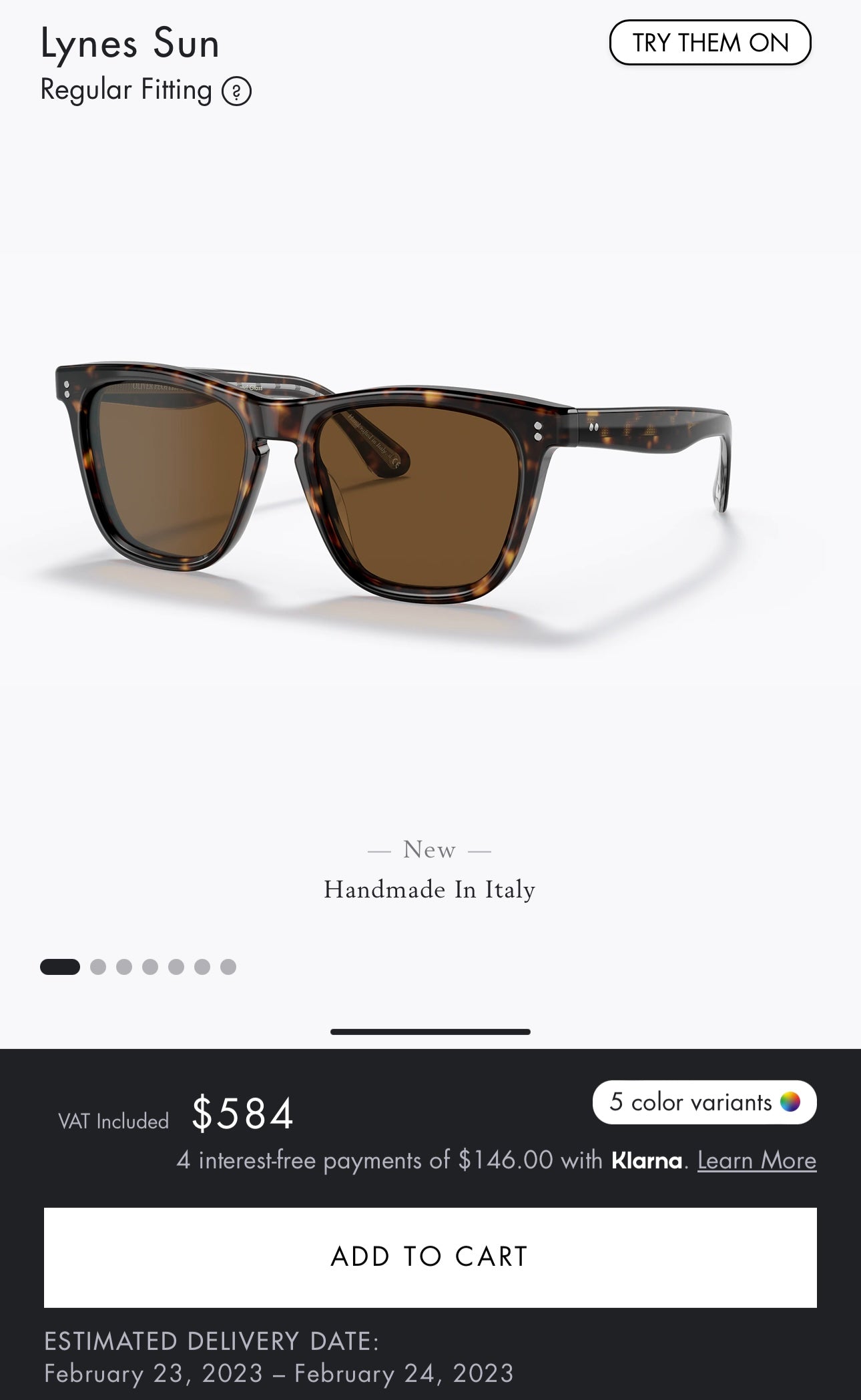 Oliver Peoples LYNES SUN 55mm OV 5449SU Havana/True Brown Polar (1009/57) Sunglasses