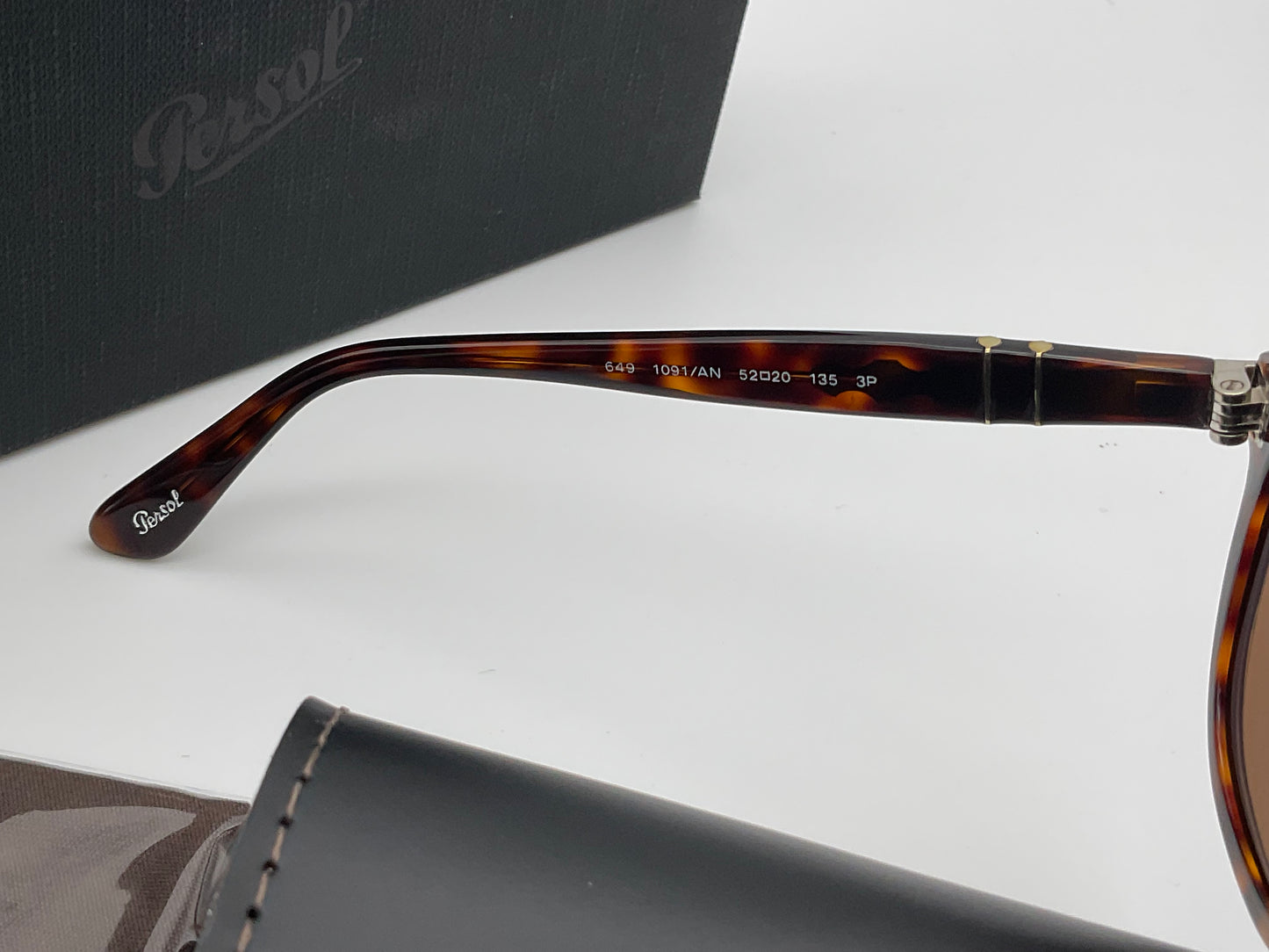 PERSOL SUNGLASSES 649 1091AN BROWN POLARIZED 52mm