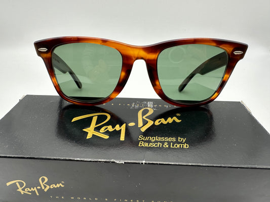 Vintage Ray Ban B&L Wayfarer 50mm 22mm Mock Tortoise G-15 Glass rare Ireland