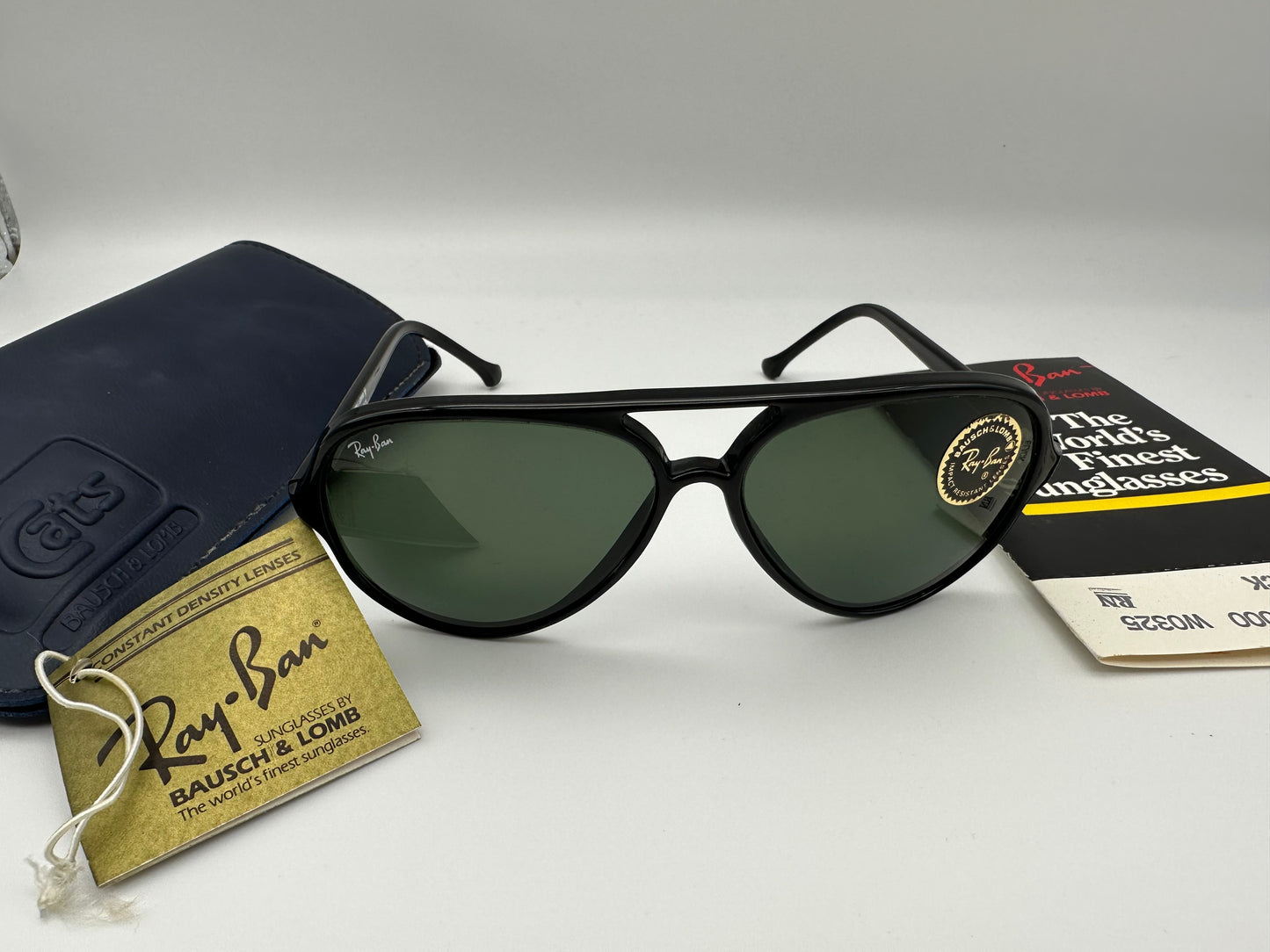 Vintage Ray Ban B&L CATS 5000 W025 Black G-15 New Old Stock