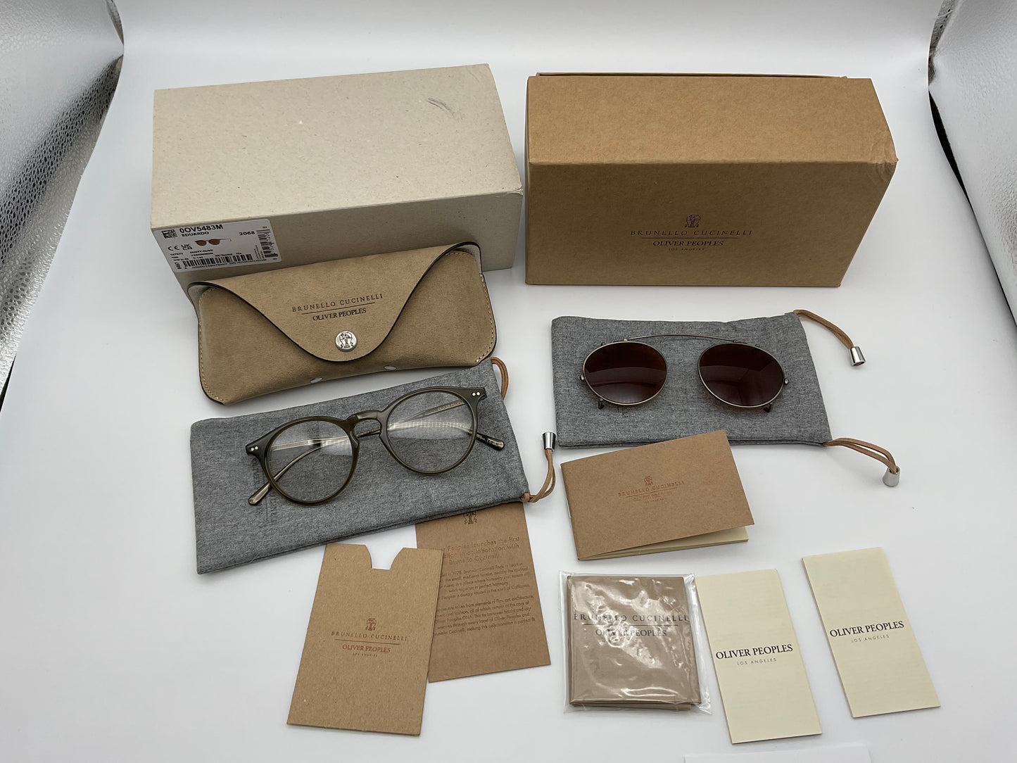 Oliver Peoples Eduardo OV5483M 167873 48mm Dusty Olive Persimmon Sunglasses