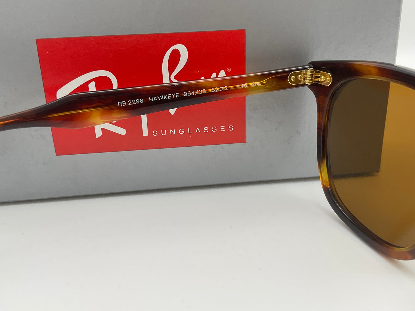 Ray Ban Hawkeye 52mm RB 2298 954/33 Stripped Havana Brown Lenses Italy
