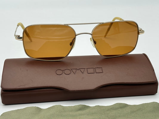 Oliver Peoples Victory 55 Gold VFX Cognac Burn Notice Michael Weston Polarized USED