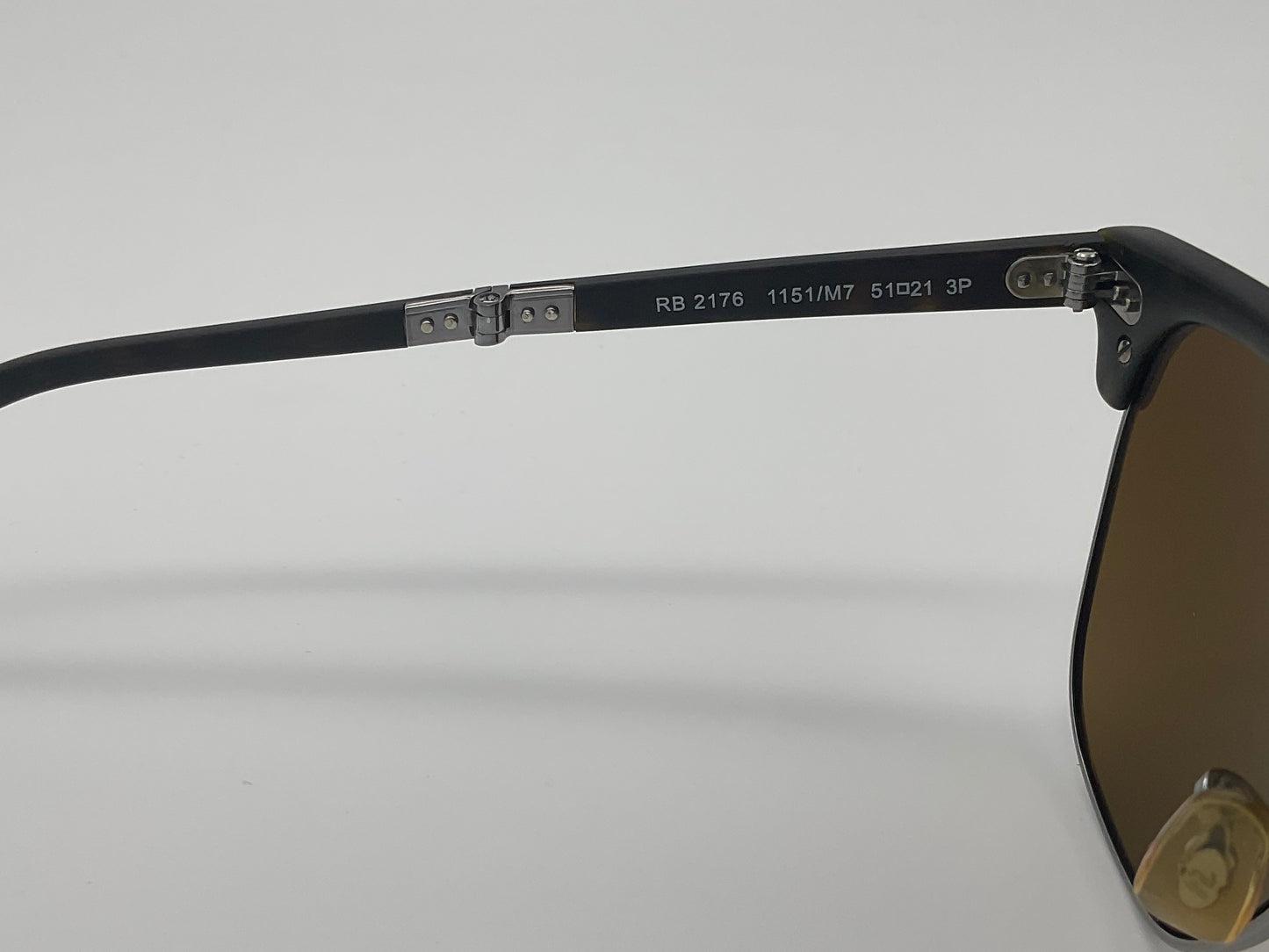 Used Ray Ban Folding Clubmaster Polarized P3 Plus RB2177 1151/M7