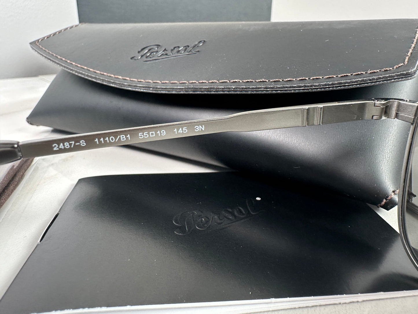 Persol PO 2487s Aviator 1110B1 55mm Gunmetal Black