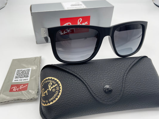 Ray Ban Justin RB4165 54mm 622/T3 Matte Black Grey Gradient Polarized Lens Sunglasses