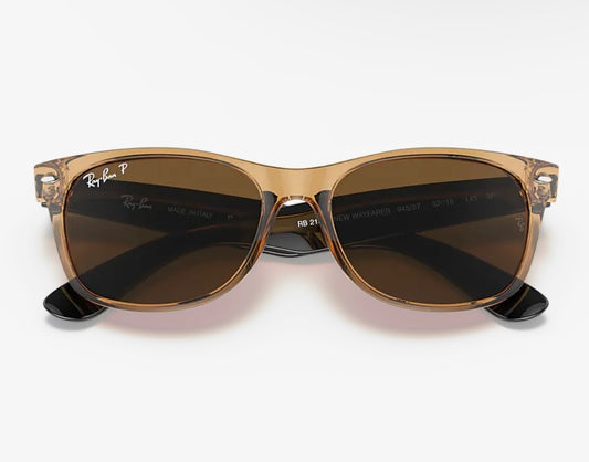 Ray Ban New Wayfarer 55mm Honey Black Brown Classic B-15 RB2132 945/57 NEW