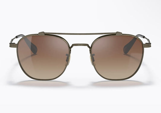 Oliver Peoples Mandeville 49mm Antique Gold Dark Brown Gradient OV1294ST NEW