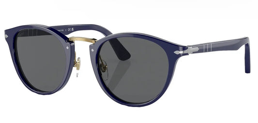 Persol Typewriter PO3108S 1144B14 49mm Blue Gray Rare Round Sunglasses Italy