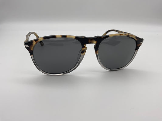 Persol PO 9649 1130B1 Brown Beige Pilot 55mm Sunglasses