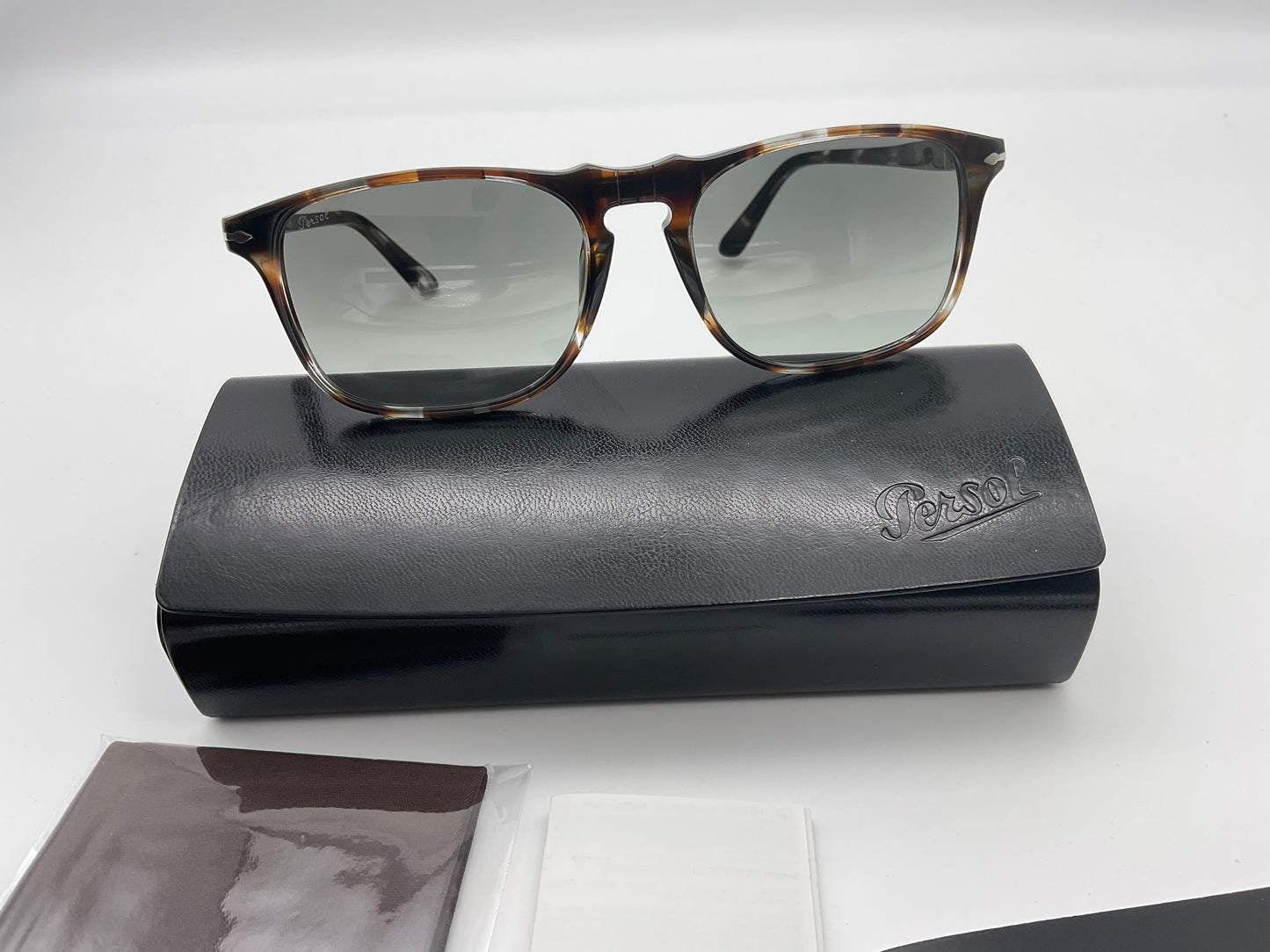 Persol PO 3059 54mm Stripped Brown Smoke With Gradient Gray Glass Lenses