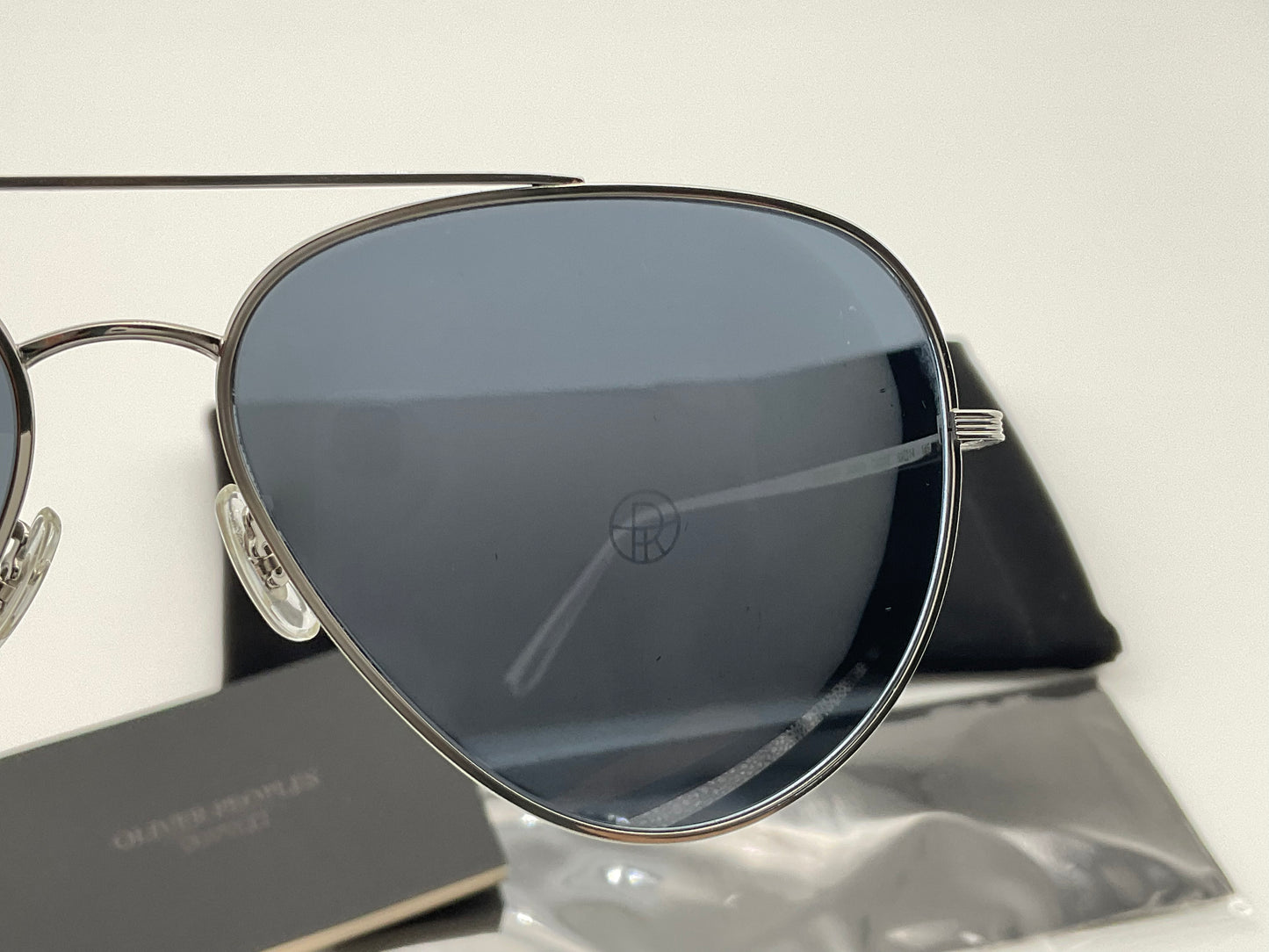 Oliver Peoples CASSE 61mm Titanium Aviator Silver Grey OV1277ST 5036R5 Made In Japan