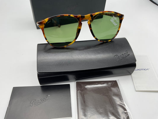 PERSOL PO9649s 55mm Medreterra Tortoise Crystal Green Sunglasses 10524E New