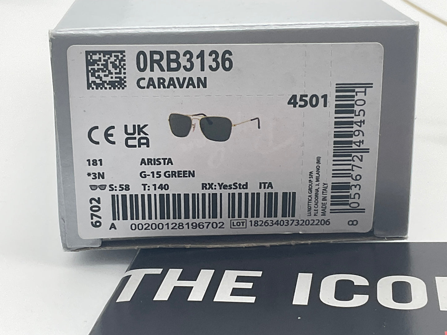 Ray-Ban Caravan RB3136 58mm G15 Made In Italy