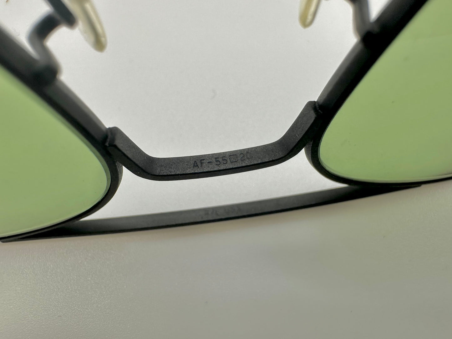 Rare Vintage Randolph Engineering 1990s 55mm matte Black Green sunglasses