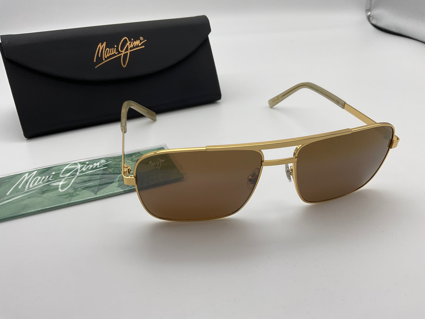 Maui Jim Compass Gold HCL Bronze Sunglasses MJ 714-16 59mm Italy Aviator