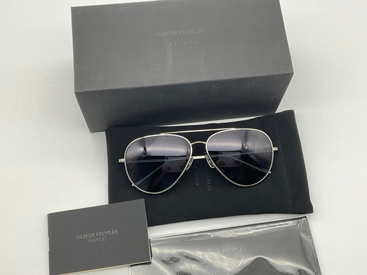 Oliver Peoples CASSE 61mm Titanium Aviator Silver Grey OV1277ST 5036R5 Made In Japan