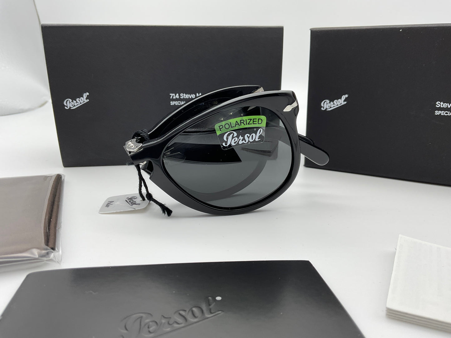 Persol 714SM 95/48 54MM Steve McQueen Folding Black / Grey Polarized Lens