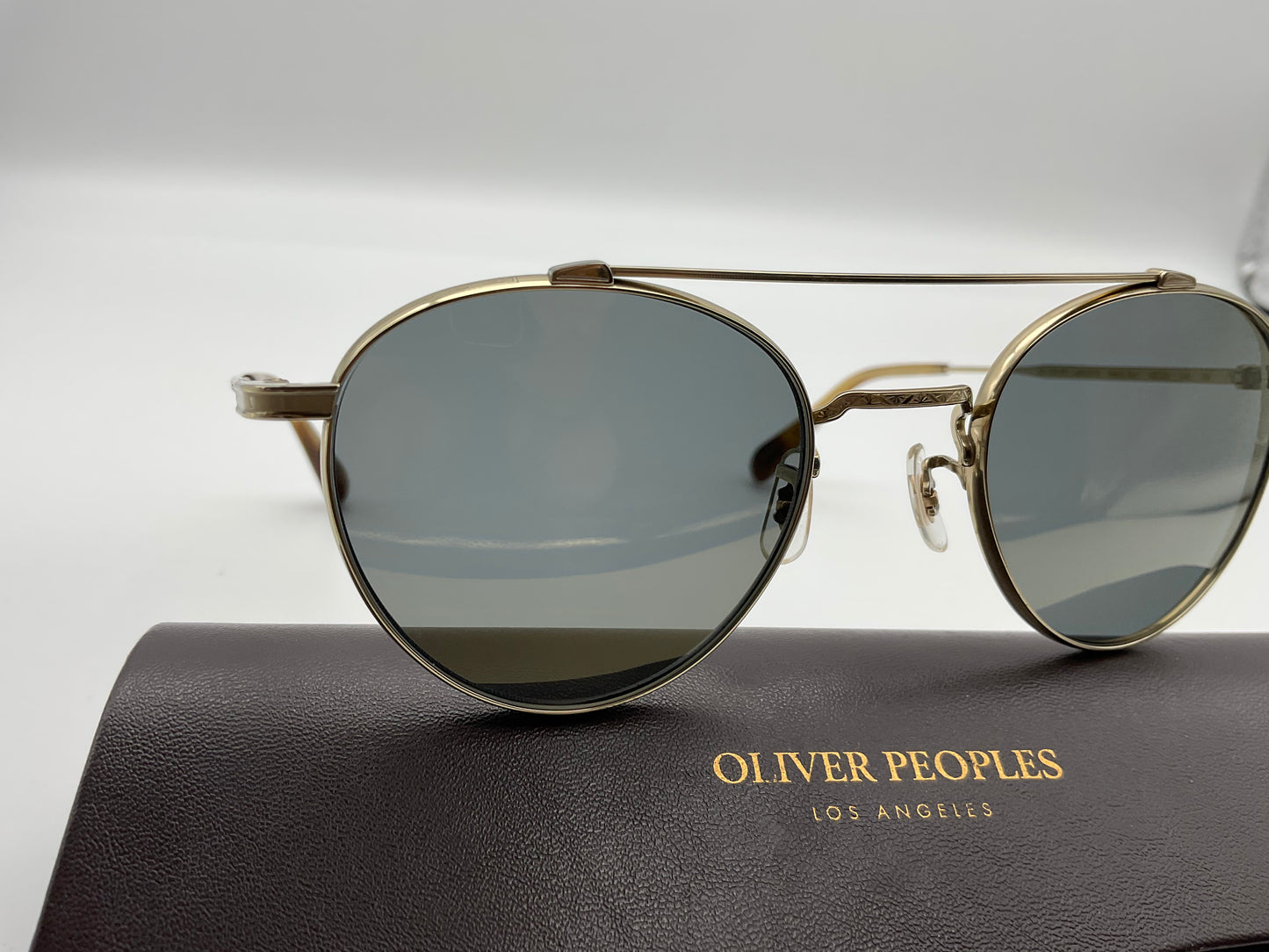 Oliver Peoples Sunglasses Watts Sun Aviator Gold Titanium Unisex 49-21-1