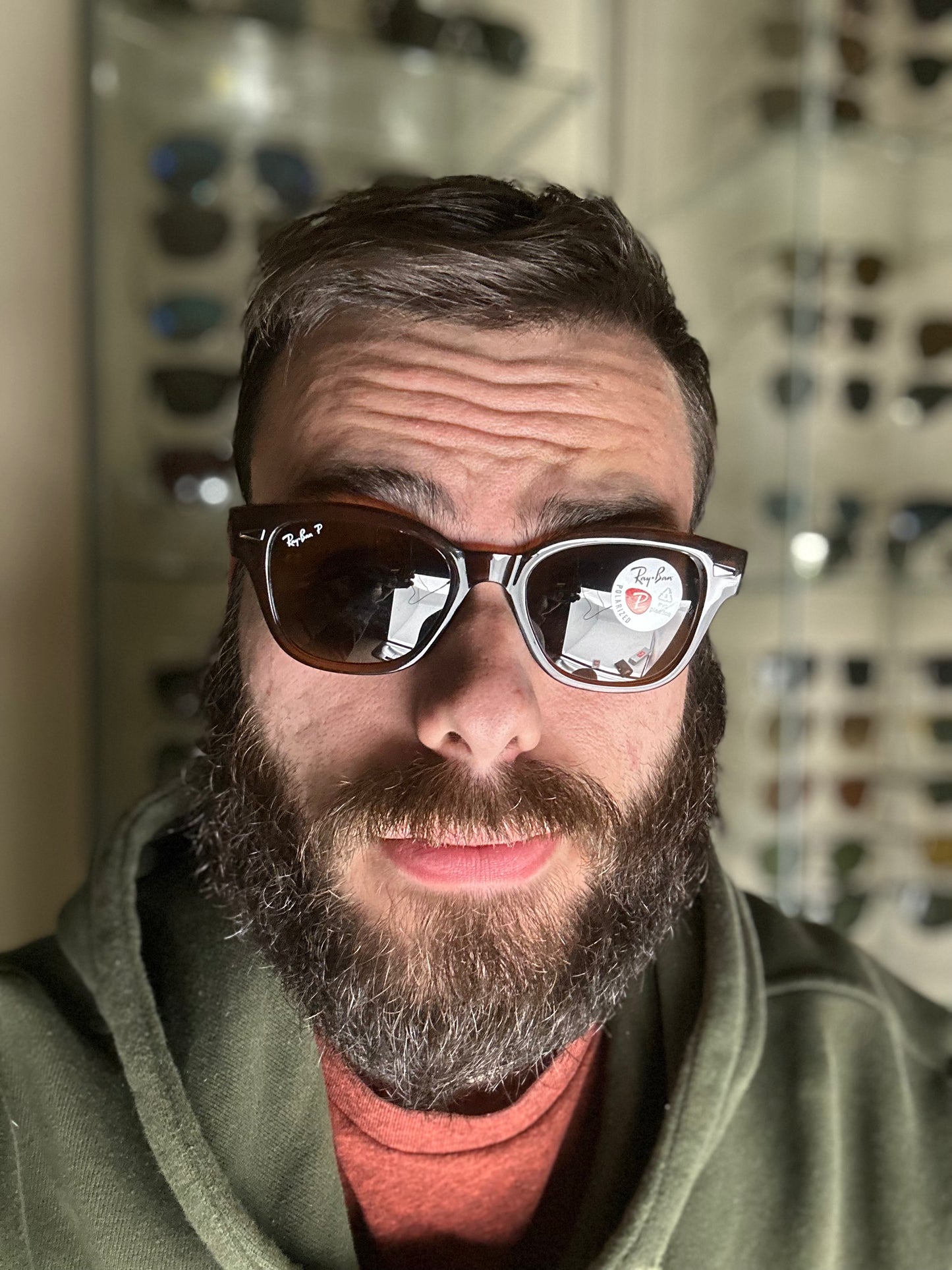 Ray-Ban RB0880S Transparent Brown / Brown Polarized Lenses 49mm