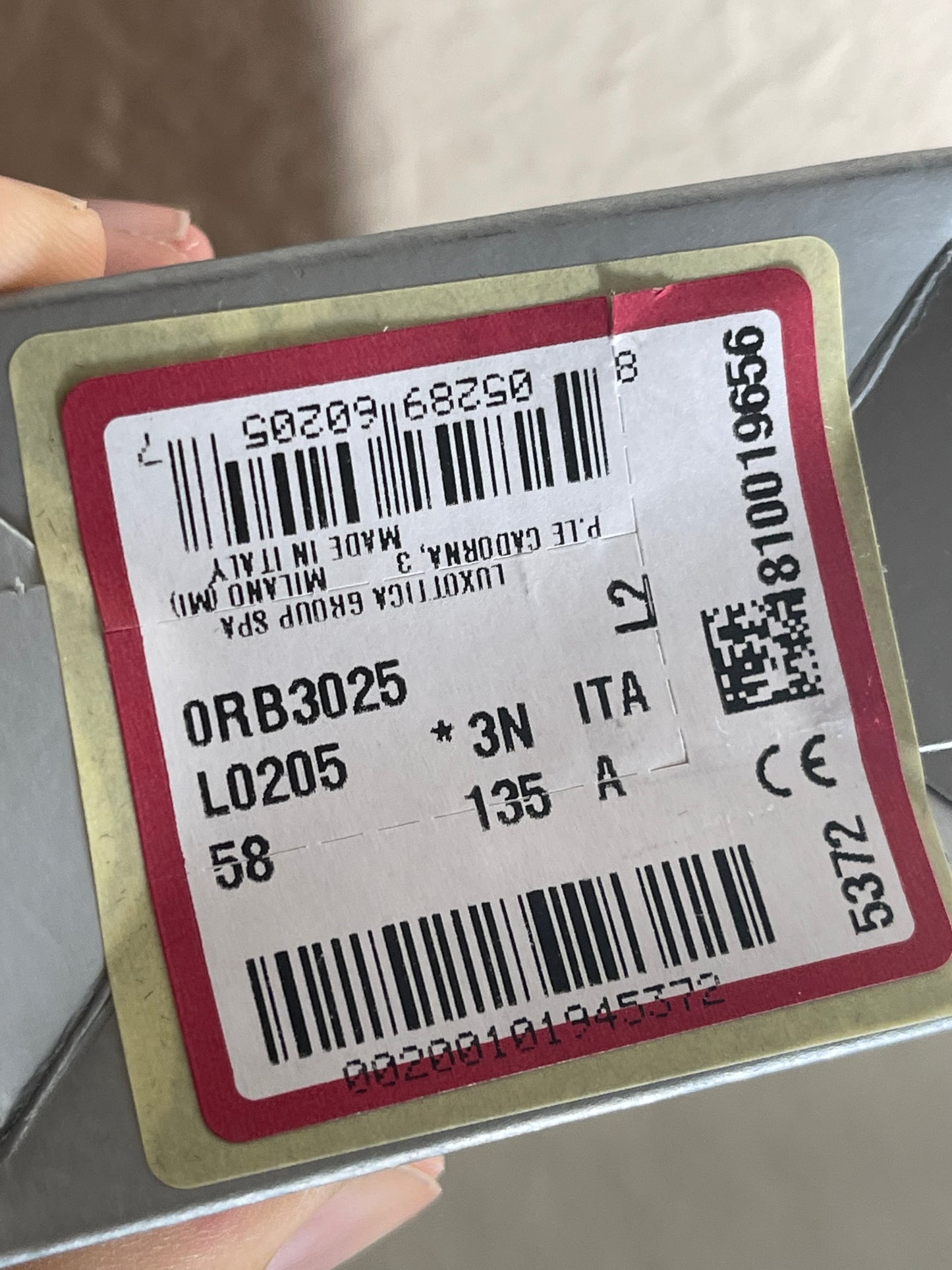 Ray Ban Classic Aviator 58mm G15 Green Gold Frames 100% Authentic RB 3025 L0205 Arista Italy NEW